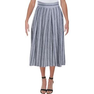 Max Studio Black and White Striped A-Line Skirt